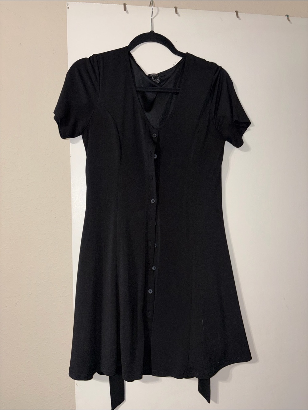 Forever 21 Black Button-Front Mini Dress